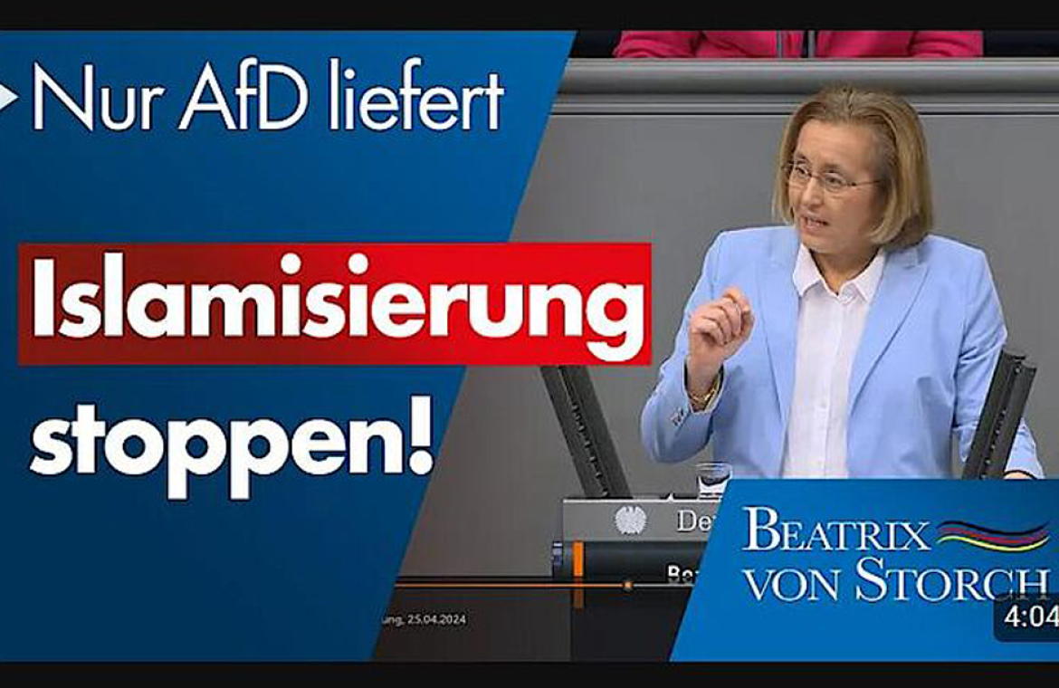 Beatrix von Storch: Islamisation can only be stopped with the AfD