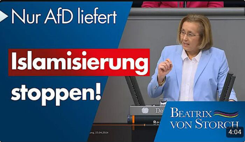 Beatrix von Storch: Islamisation can only be stopped with the AfD
